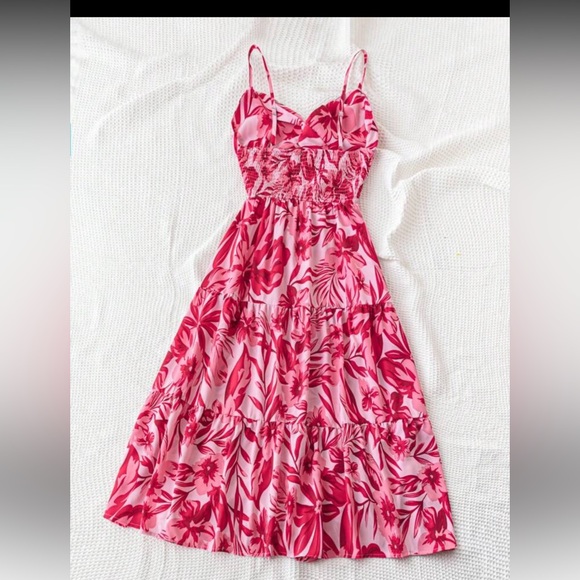 Floral Red and Pink Dress - Picture 2 of 4